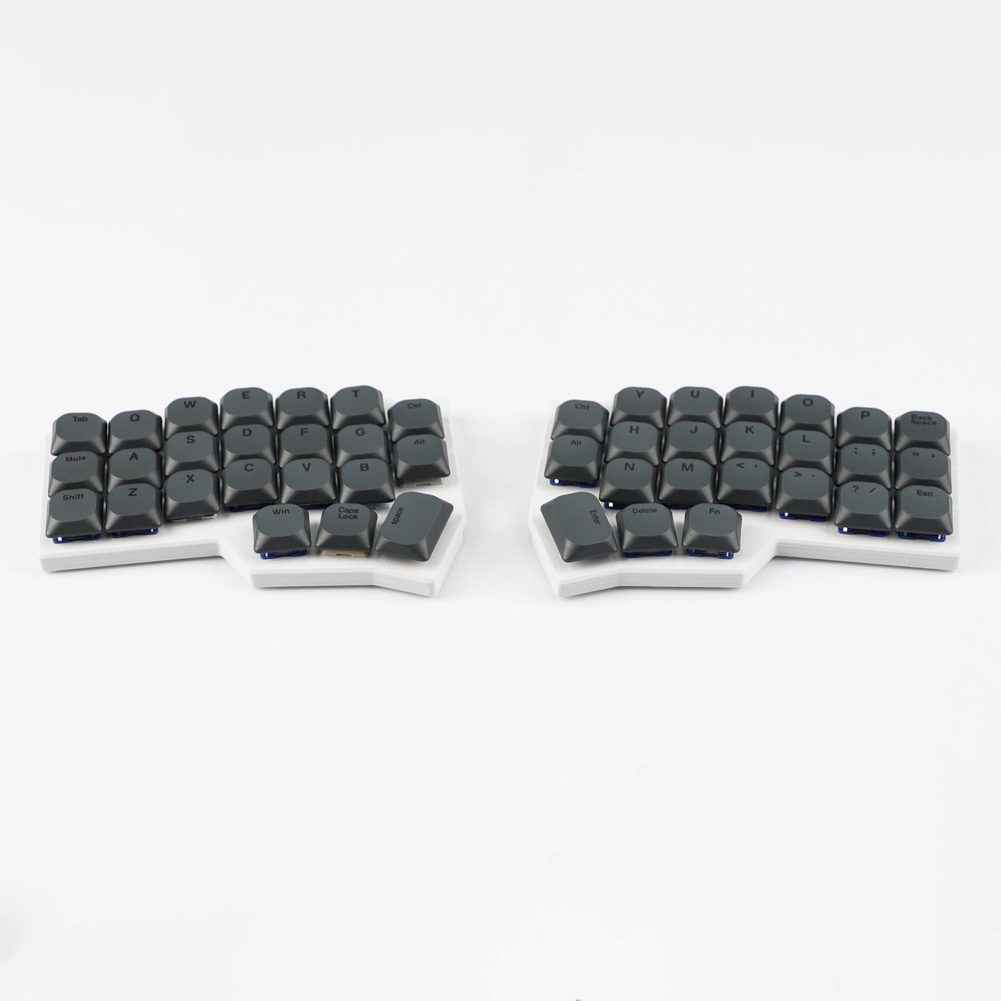 YMDK 75 Keys Ultra-Slim Low Profile Black White PBT Dye-Sub Keycaps, Top Print Simple Custom Keycap Set for MX Ultra-Slim Mechanical Keyboards