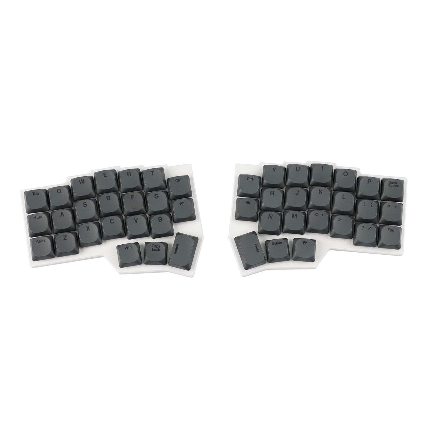 YMDK 75 Keys Ultra-Slim Low Profile Black White PBT Dye-Sub Keycaps, Top Print Simple Custom Keycap Set for MX Ultra-Slim Mechanical Keyboards