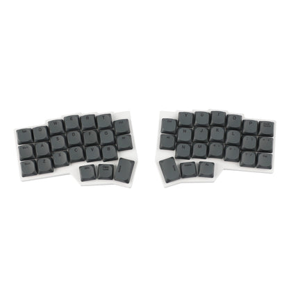 YMDK 75 Keys Ultra-Slim Low Profile Black White PBT Dye-Sub Keycaps, Top Print Simple Custom Keycap Set for MX Ultra-Slim Mechanical Keyboards