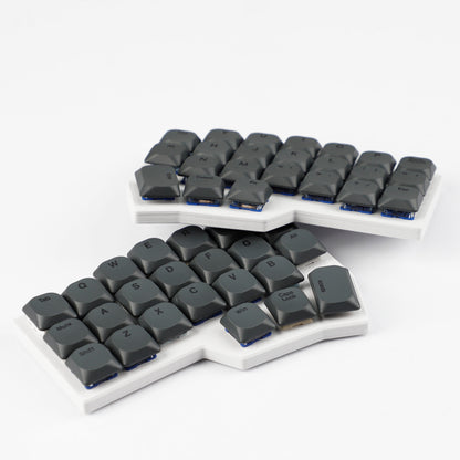 YMDK 75 Keys Ultra-Slim Low Profile Black White PBT Dye-Sub Keycaps, Top Print Simple Custom Keycap Set for MX Ultra-Slim Mechanical Keyboards