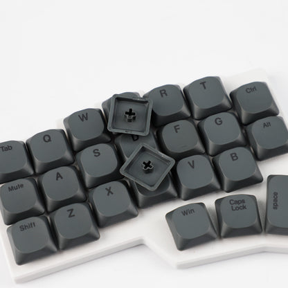 YMDK 75 Keys Ultra-Slim Low Profile Black White PBT Dye-Sub Keycaps, Top Print Simple Custom Keycap Set for MX Ultra-Slim Mechanical Keyboards