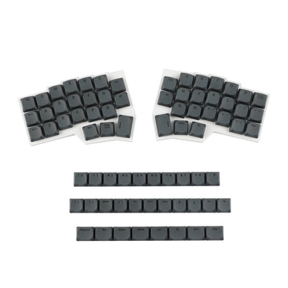 YMDK 75 Keys Ultra-Slim Low Profile Black White PBT Dye-Sub Keycaps, Top Print Simple Custom Keycap Set for MX Ultra-Slim Mechanical Keyboards