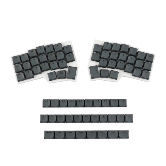 YMDK 75 Keys Ultra-Slim Low Profile Black White PBT Dye-Sub Keycaps, Top Print Simple Custom Keycap Set for MX Ultra-Slim Mechanical Keyboards