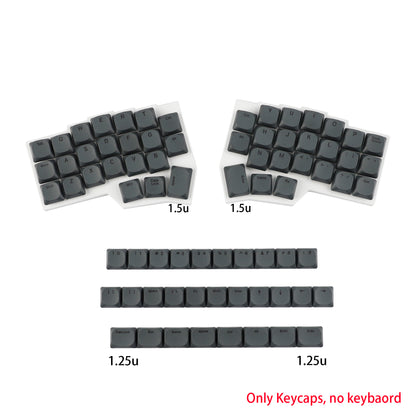 YMDK 75 Keys Ultra-Slim Low Profile Black White PBT Dye-Sub Keycaps, Top Print Simple Custom Keycap Set for MX Ultra-Slim Mechanical Keyboards