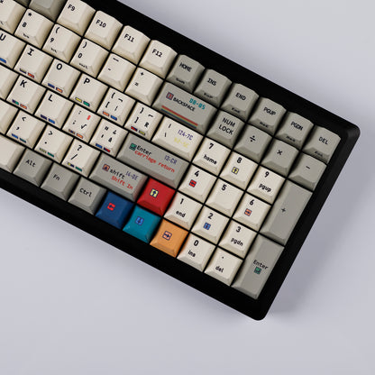 YMDK C64 R2 R3 Commodore Theme 153 keycaps Retro Full Set PBT Keycap for Mechanical Keyboard （Cherry profile Dye sub)