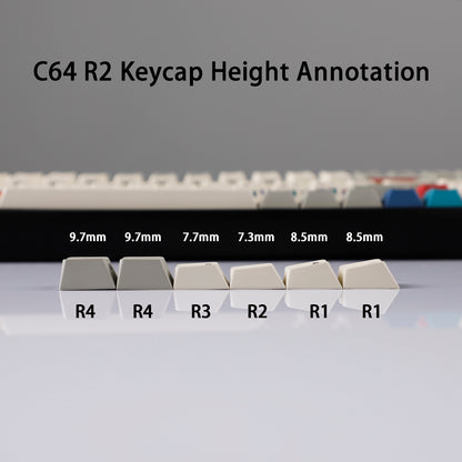 YMDK C64 R2 R3 Commodore Theme 153 keycaps Retro Full Set PBT Keycap for Mechanical Keyboard （Cherry profile Dye sub)