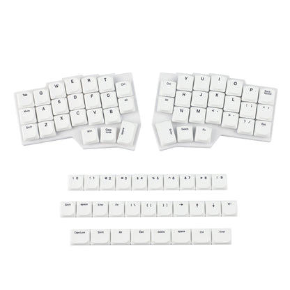 YMDK 75 Keys Ultra-Slim Low Profile Black White PBT Dye-Sub Keycaps, Top Print Simple Custom Keycap Set for MX Ultra-Slim Mechanical Keyboards