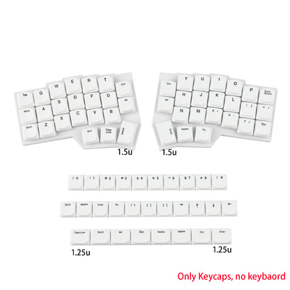 YMDK 75 Keys Ultra-Slim Low Profile Black White PBT Dye-Sub Keycaps, Top Print Simple Custom Keycap Set for MX Ultra-Slim Mechanical Keyboards