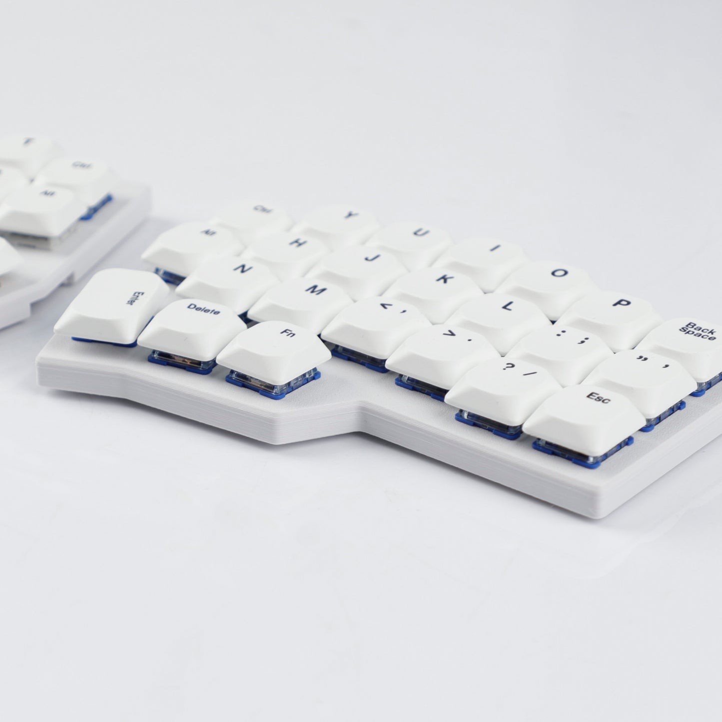 YMDK 75 Keys Ultra-Slim Low Profile Black White PBT Dye-Sub Keycaps, Top Print Simple Custom Keycap Set for MX Ultra-Slim Mechanical Keyboards