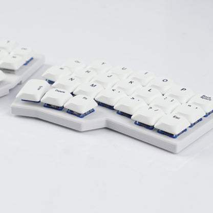 YMDK 75 Keys Ultra-Slim Low Profile Black White PBT Dye-Sub Keycaps, Top Print Simple Custom Keycap Set for MX Ultra-Slim Mechanical Keyboards