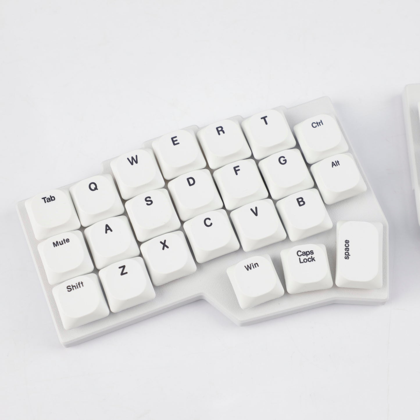 YMDK 75 Keys Ultra-Slim Low Profile Black White PBT Dye-Sub Keycaps, Top Print Simple Custom Keycap Set for MX Ultra-Slim Mechanical Keyboards