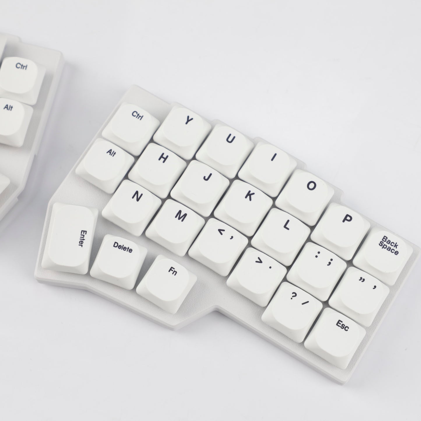 YMDK 75 Keys Ultra-Slim Low Profile Black White PBT Dye-Sub Keycaps, Top Print Simple Custom Keycap Set for MX Ultra-Slim Mechanical Keyboards