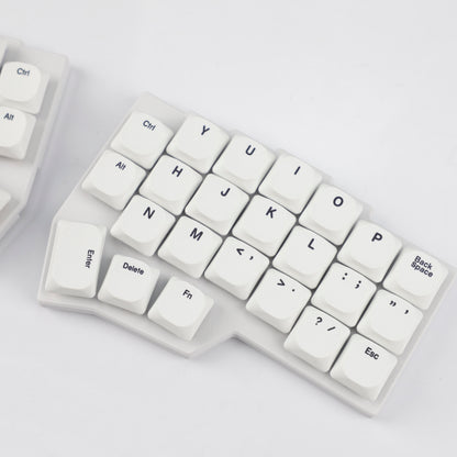 YMDK 75 Keys Ultra-Slim Low Profile Black White PBT Dye-Sub Keycaps, Top Print Simple Custom Keycap Set for MX Ultra-Slim Mechanical Keyboards