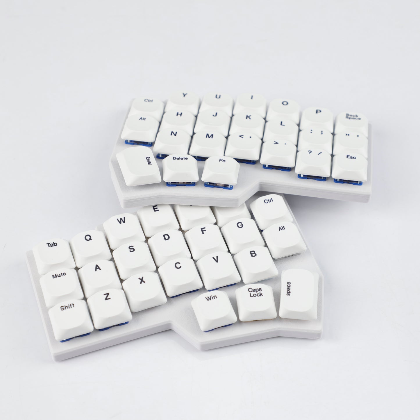 YMDK 75 Keys Ultra-Slim Low Profile Black White PBT Dye-Sub Keycaps, Top Print Simple Custom Keycap Set for MX Ultra-Slim Mechanical Keyboards