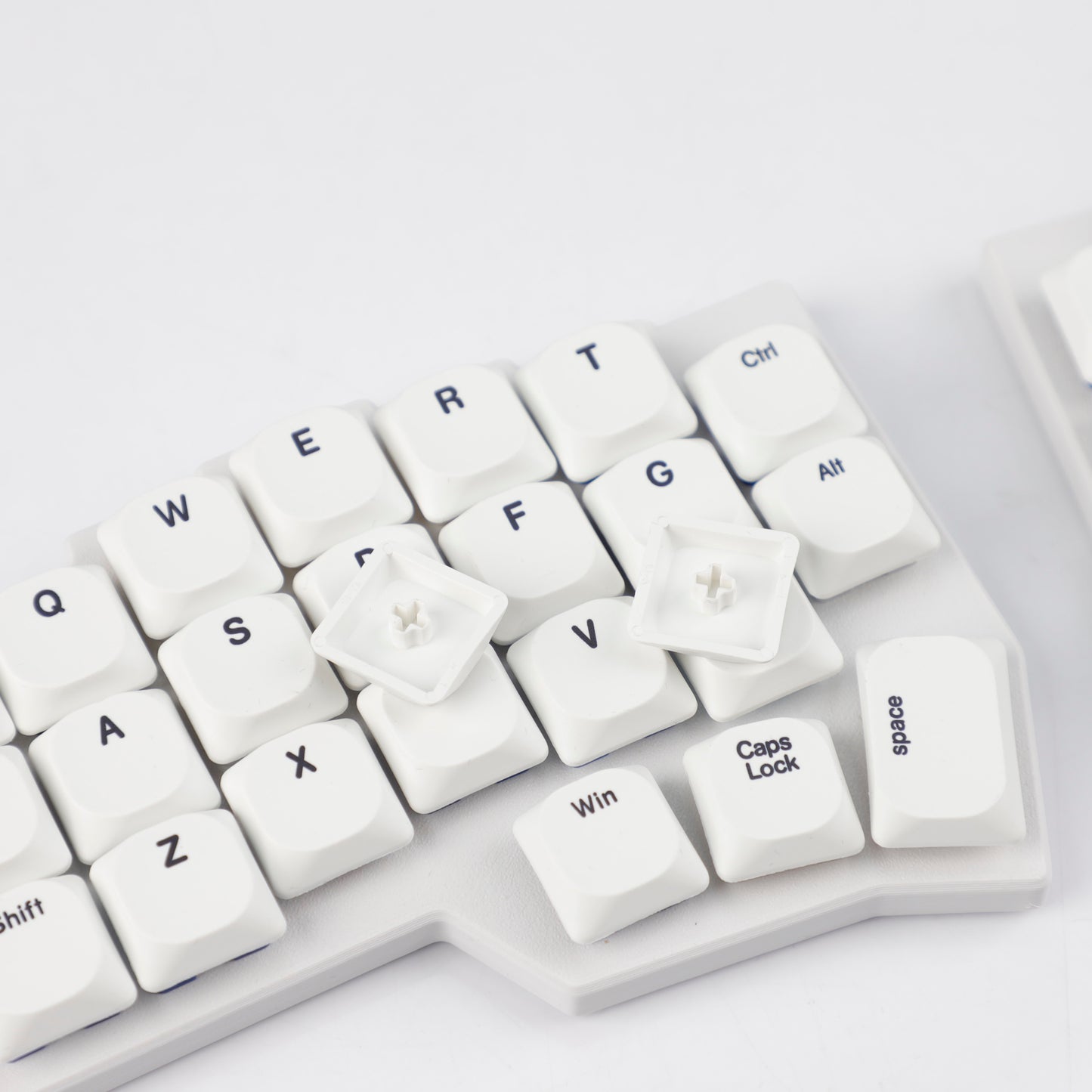 YMDK 75 Keys Ultra-Slim Low Profile Black White PBT Dye-Sub Keycaps, Top Print Simple Custom Keycap Set for MX Ultra-Slim Mechanical Keyboards