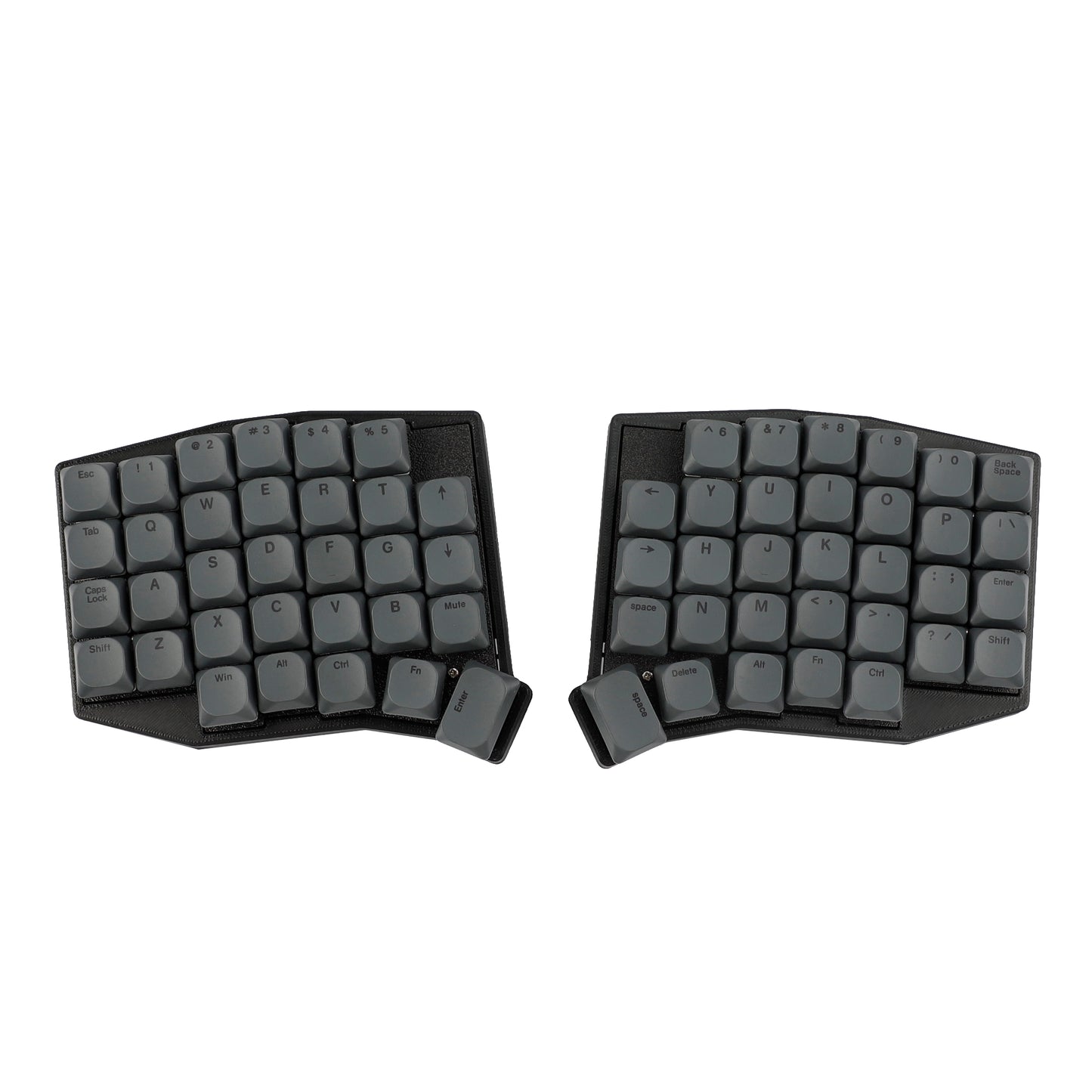 YMDK 75 Keys Ultra-Slim Low Profile Black White PBT Dye-Sub Keycaps, Top Print Simple Custom Keycap Set for MX Ultra-Slim Mechanical Keyboards