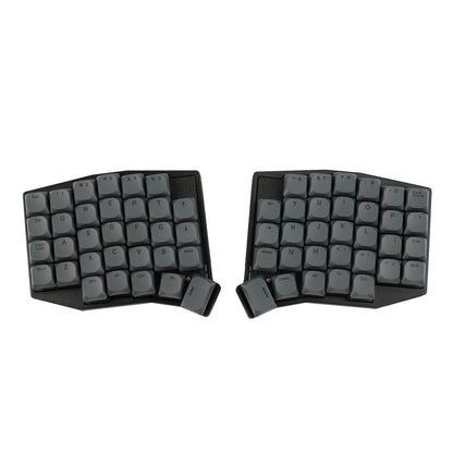 YMDK 75 Keys Ultra-Slim Low Profile Black White PBT Dye-Sub Keycaps, Top Print Simple Custom Keycap Set for MX Ultra-Slim Mechanical Keyboards
