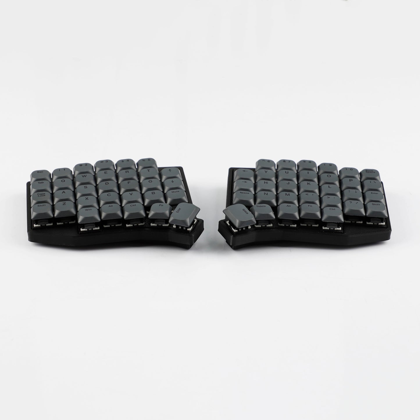 YMDK 75 Keys Ultra-Slim Low Profile Black White PBT Dye-Sub Keycaps, Top Print Simple Custom Keycap Set for MX Ultra-Slim Mechanical Keyboards