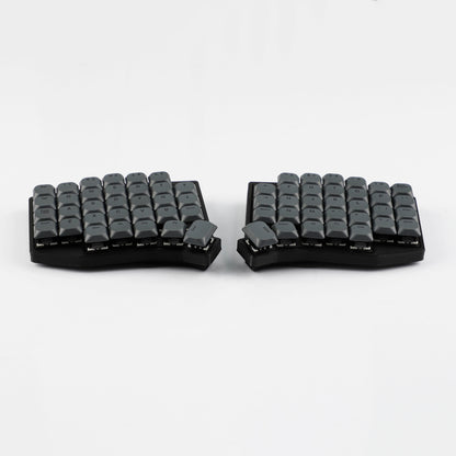 YMDK 75 Keys Ultra-Slim Low Profile Black White PBT Dye-Sub Keycaps, Top Print Simple Custom Keycap Set for MX Ultra-Slim Mechanical Keyboards