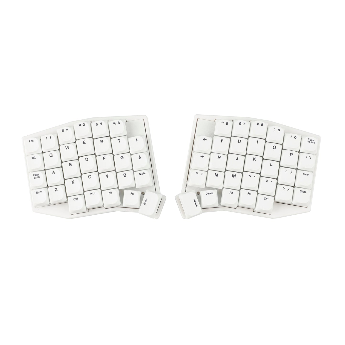 YMDK 75 Keys Ultra-Slim Low Profile Black White PBT Dye-Sub Keycaps, Top Print Simple Custom Keycap Set for MX Ultra-Slim Mechanical Keyboards