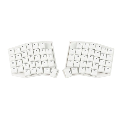 YMDK 75 Keys Ultra-Slim Low Profile Black White PBT Dye-Sub Keycaps, Top Print Simple Custom Keycap Set for MX Ultra-Slim Mechanical Keyboards