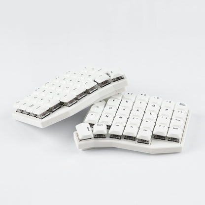 YMDK 75 Keys Ultra-Slim Low Profile Black White PBT Dye-Sub Keycaps, Top Print Simple Custom Keycap Set for MX Ultra-Slim Mechanical Keyboards