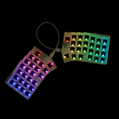 YMDK Worne Wired Split Keyboard Knob 52 Keys cornix Ergonomic RGB Swap 60% Layout 3D PLA QMK Vial Mini Keyboard Kit