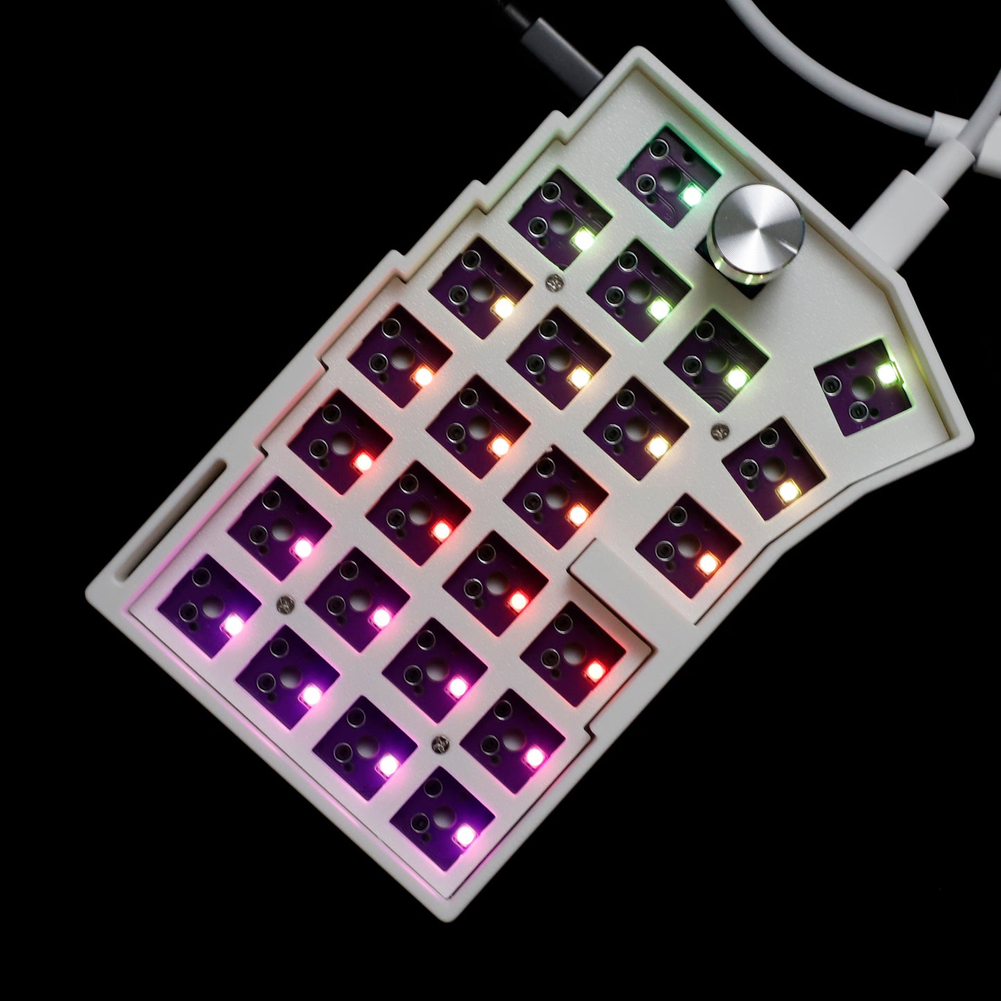 YMDK Worne Wired Split Keyboard Knob 52 Keys cornix Ergonomic RGB Swap 60% Layout 3D PLA QMK Vial Mini Keyboard Kit