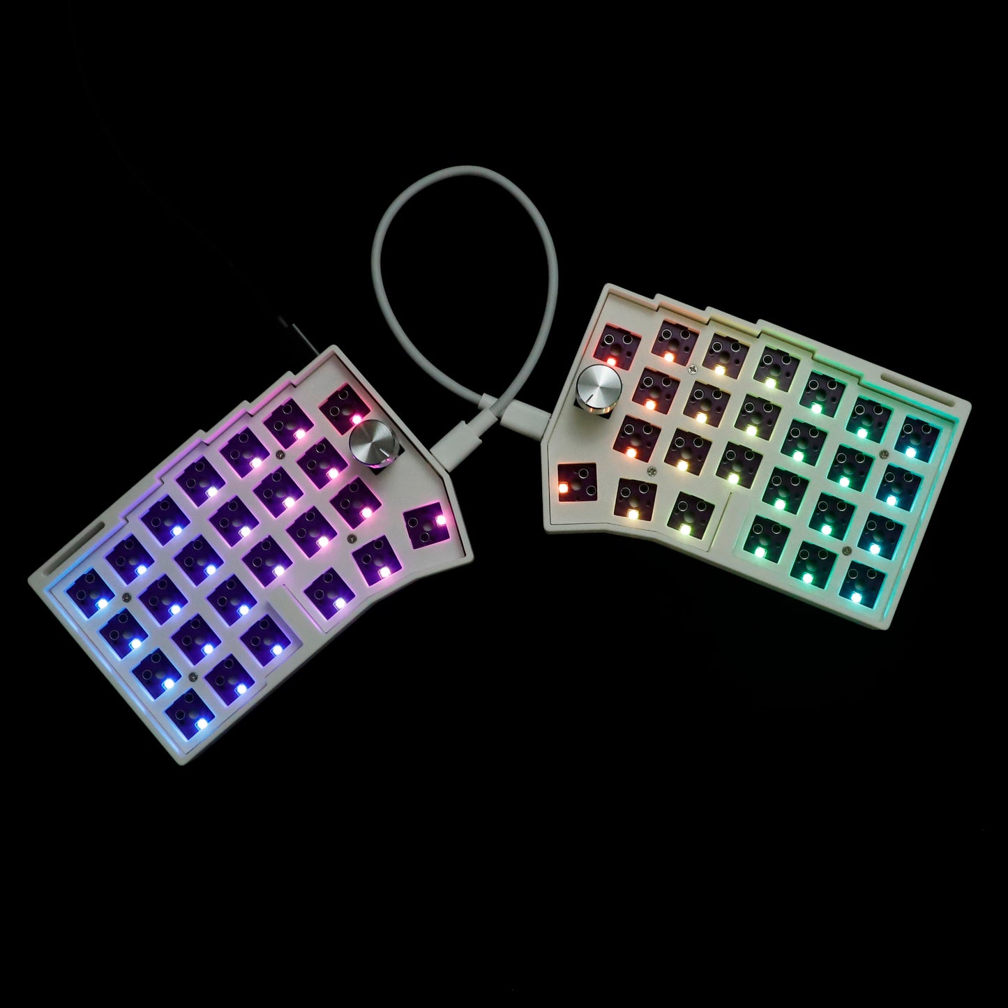 YMDK Worne Wired Split Keyboard Knob 52 Keys cornix Ergonomic RGB Swap 60% Layout 3D PLA QMK Vial Mini Keyboard Kit