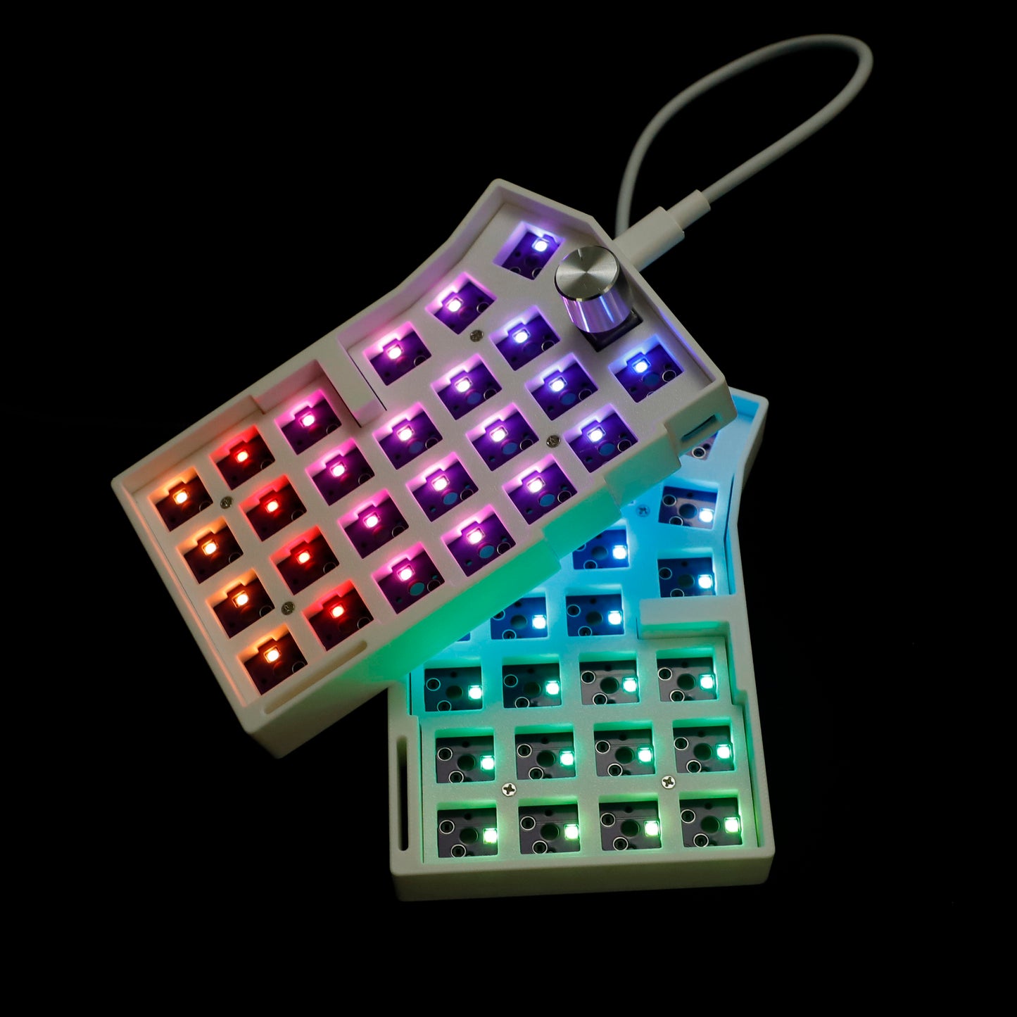 YMDK Worne Wired Split Keyboard Knob 52 Keys cornix Ergonomic RGB Swap 60% Layout 3D PLA QMK Vial Mini Keyboard Kit