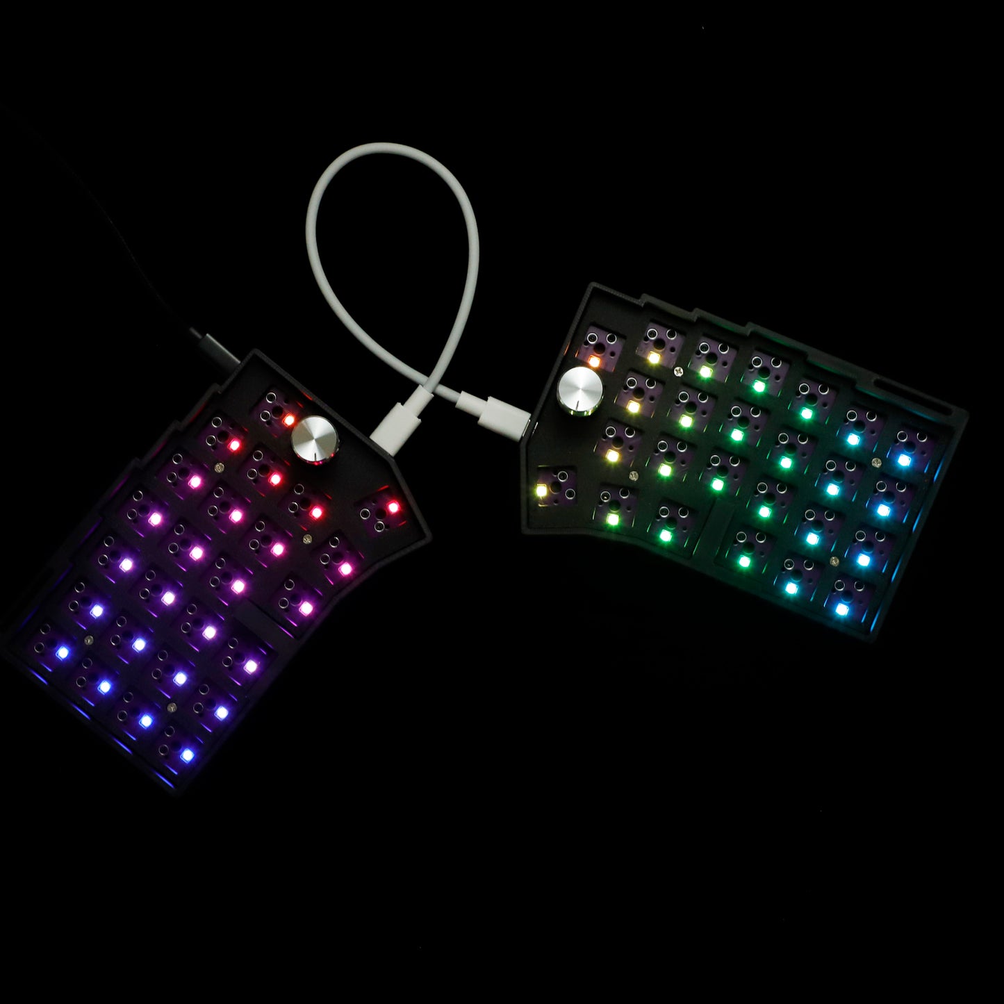 YMDK Worne Wired Split Keyboard Knob 52 Keys cornix Ergonomic RGB Swap 60% Layout 3D PLA QMK Vial Mini Keyboard Kit