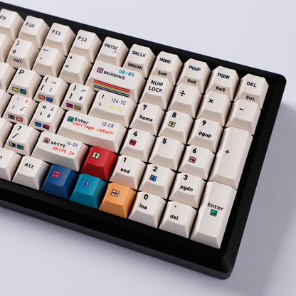 YMDK C64 R2 R3 Commodore Theme 153 keycaps Retro Full Set PBT Keycap for Mechanical Keyboard （Cherry profile Dye sub)