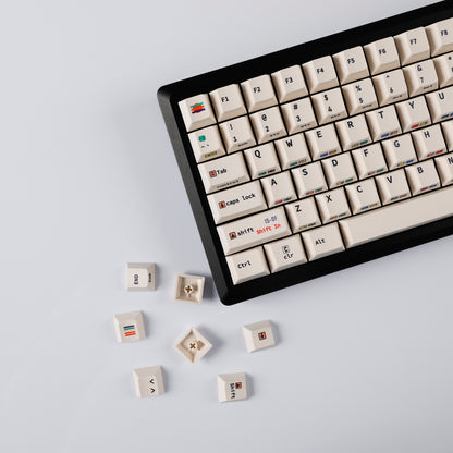 YMDK C64 R2 R3 Commodore Theme 153 keycaps Retro Full Set PBT Keycap for Mechanical Keyboard （Cherry profile Dye sub)