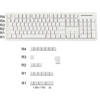 YMDK Black White Cherry Profile PBT Double Shot 104 108 Top Print Shine Through Translucent Backlit keycap