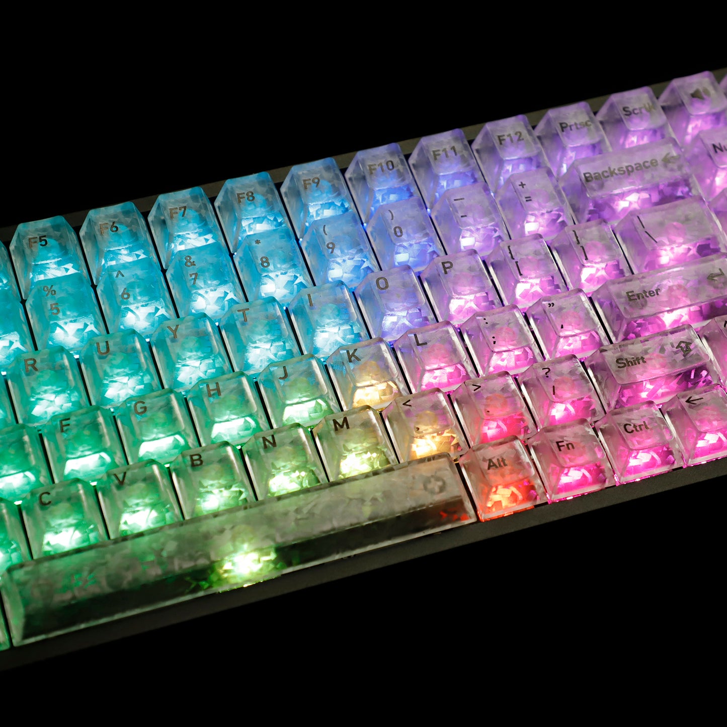 YMDK 136 Keys Carbon Fiber Texture Keycap Black White UV Top Print Shine Through Cherrry Profile Keycaps for MX Mechanical Keyboards