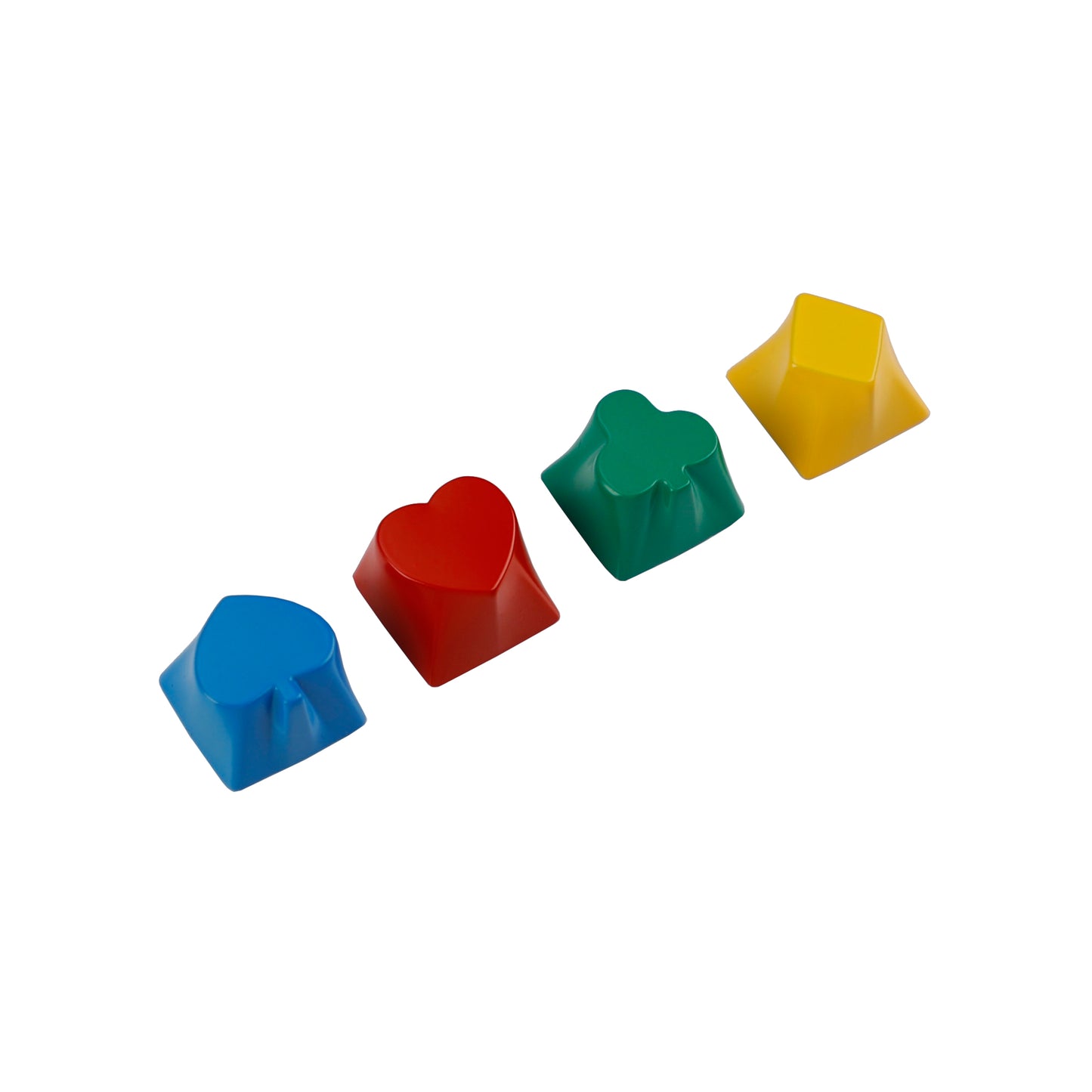YMDK 4pcs Poker Suit Metal Keycaps, Matte Gold Electroplated Spade Heart Club Diamond Direction Arrow Key Keycaps for MX Mechanical Keyboards