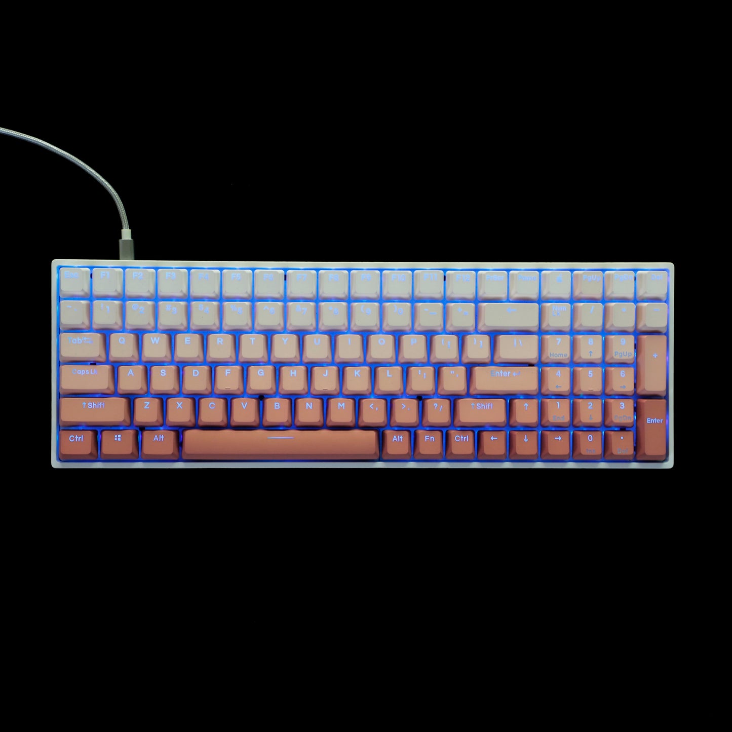 YMDK Blush 122 Backlit Keycaps(Double Shot OEM Profile/104 87 84 68 Using)