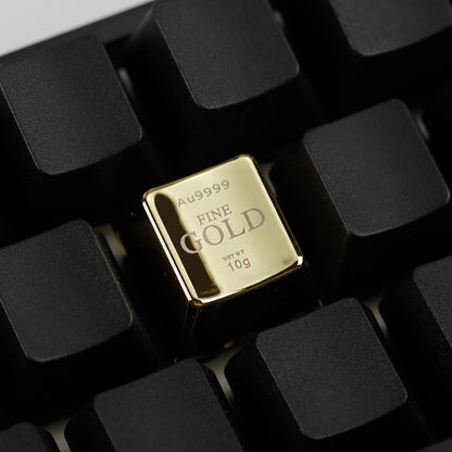 YMDK Gold Zinc Alloy Electroplated Keycaps Personalized Custom Cherry R4 Keycaps for MX Mechanical Keyboards Arrow WASD Keys