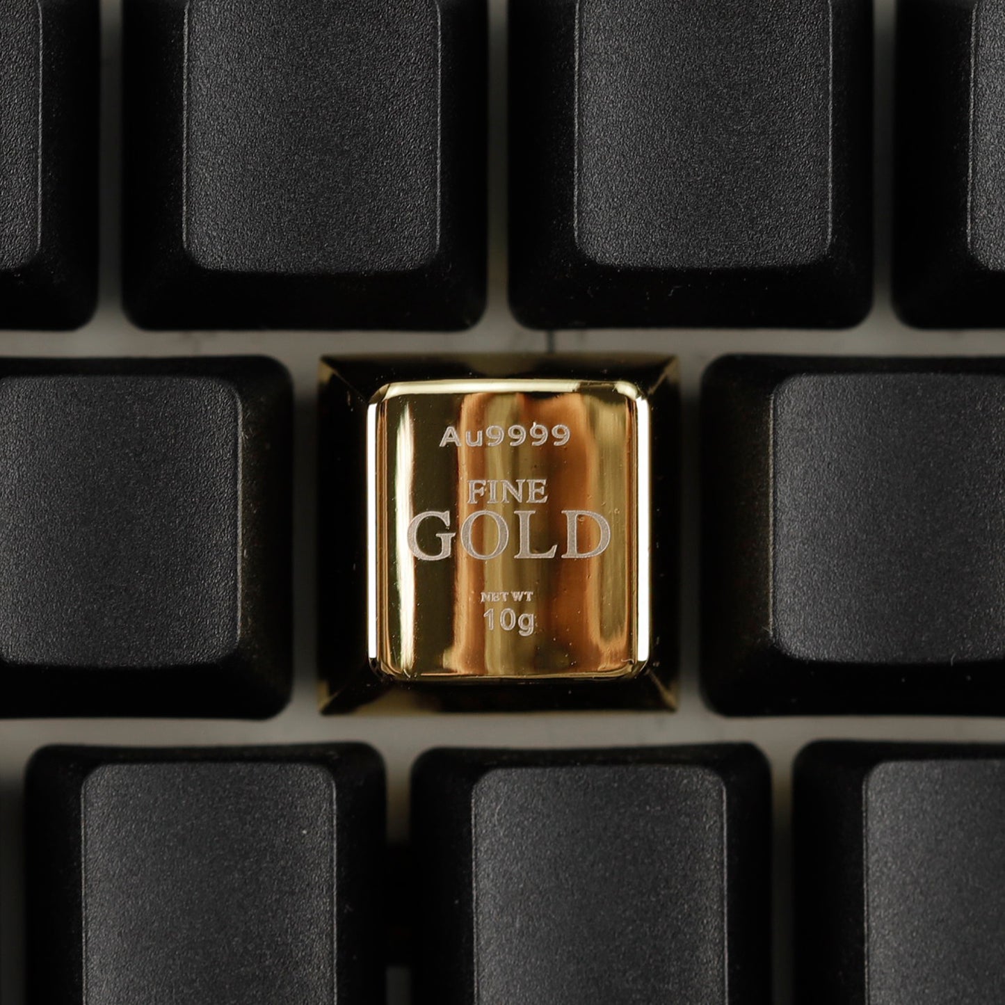 YMDK Gold Zinc Alloy Electroplated Keycaps Personalized Custom Cherry R4 Keycaps for MX Mechanical Keyboards Arrow WASD Keys
