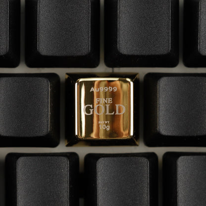 YMDK Gold Zinc Alloy Electroplated Keycaps Personalized Custom Cherry R4 Keycaps for MX Mechanical Keyboards Arrow WASD Keys
