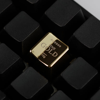 YMDK Gold Zinc Alloy Electroplated Keycaps Personalized Custom Cherry R4 Keycaps for MX Mechanical Keyboards Arrow WASD Keys