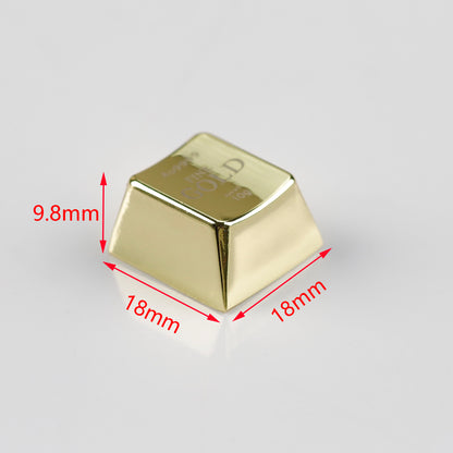 YMDK Gold Zinc Alloy Electroplated Keycaps Personalized Custom Cherry R4 Keycaps for MX Mechanical Keyboards Arrow WASD Keys