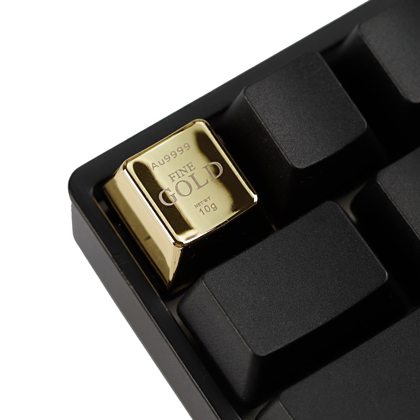 YMDK Gold Zinc Alloy Electroplated Keycaps Personalized Custom Cherry R4 Keycaps for MX Mechanical Keyboards Arrow WASD Keys