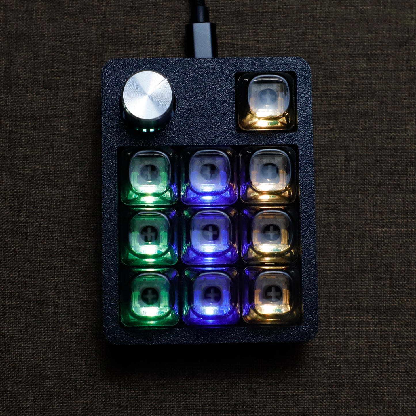 CV11 11-Key Mini Mechanical Keyboard – Wired, Hot-Swap, RGB Knob & PLA 3D Printed Case, Supports VIAL Macro for Gaming & Office