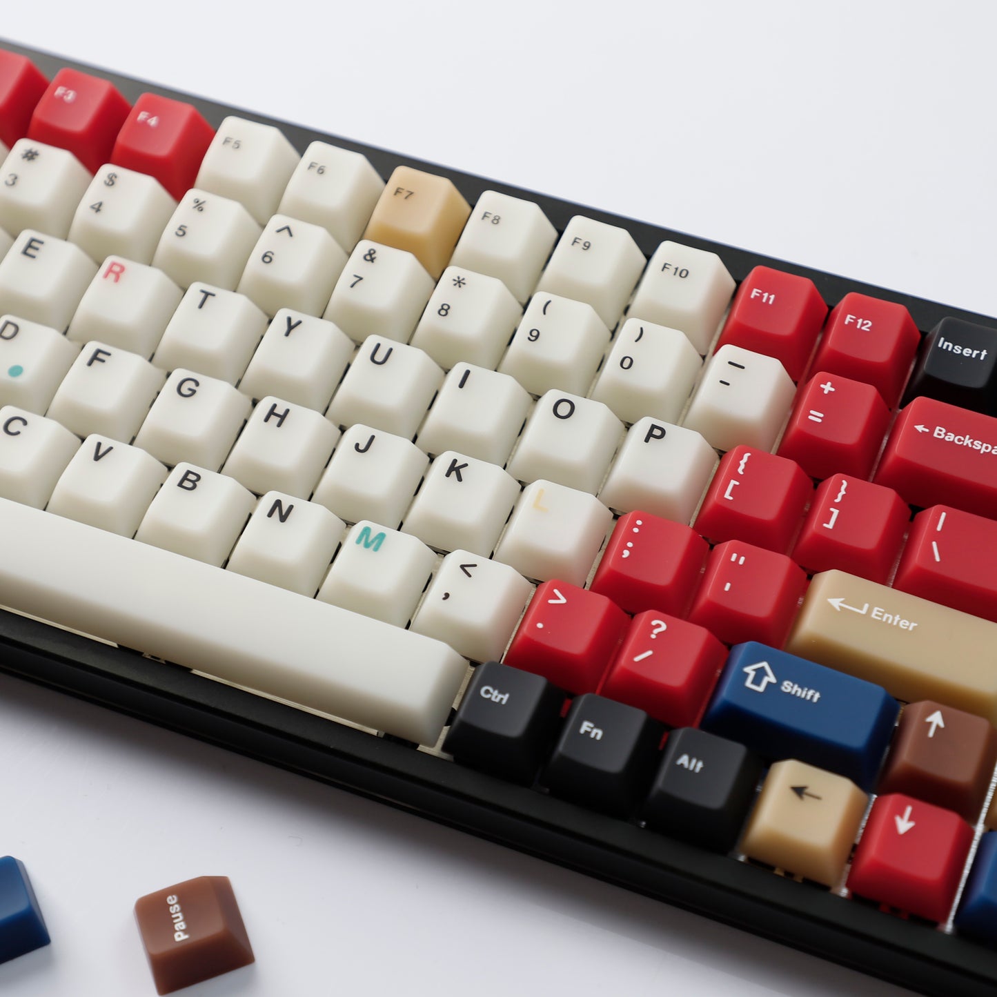 YMDK 102 Keys Cherry Profile Keycaps – Retro Fog Light Soft Jade Theme | PC Top Print, Compatible with 61/64/68/84/87 MX Mechanical Keyboards