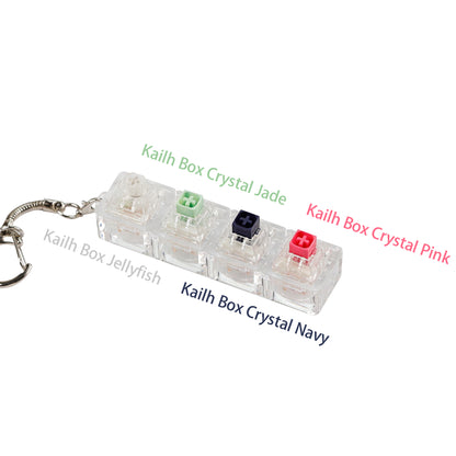 YMDK  Switch Tester Kit, Transparent PC Frame with Jelly Custom Keycaps, Portable Keychain MX Switch Sampler