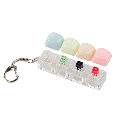 YMDK  Switch Tester Kit, Transparent PC Frame with Jelly Custom Keycaps, Portable Keychain MX Switch Sampler