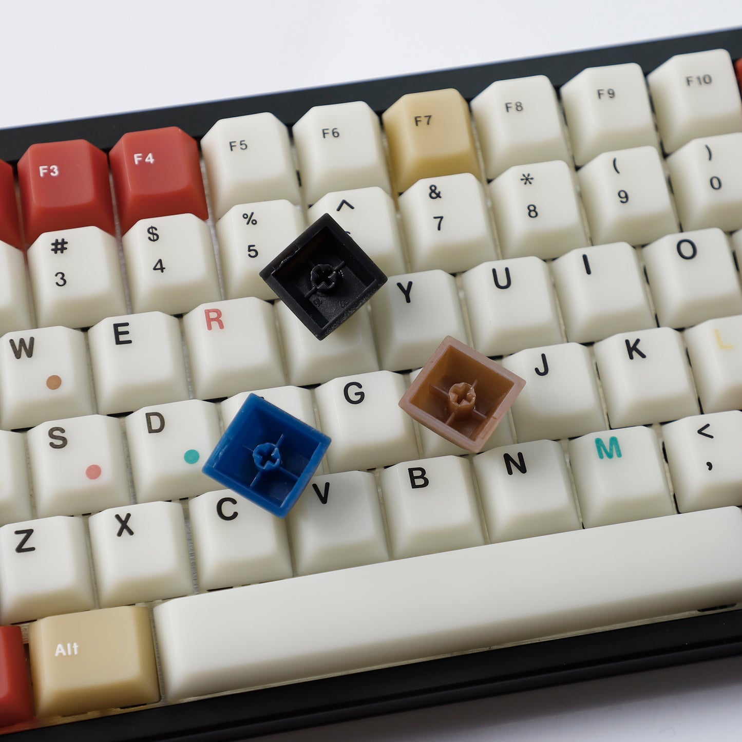 YMDK 102 Keys Cherry Profile Keycaps – Retro Fog Light Soft Jade Theme | PC Top Print, Compatible with 61/64/68/84/87 MX Mechanical Keyboards