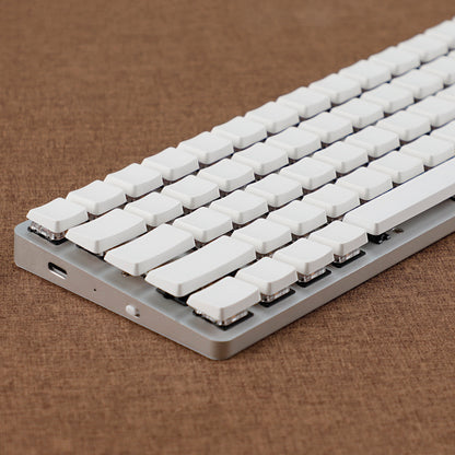White PBT 115 keys Blank Low Profile Keycaps Compatible with Keychron Pro Max Low Profile MX Mechanical Keyboard DIY
