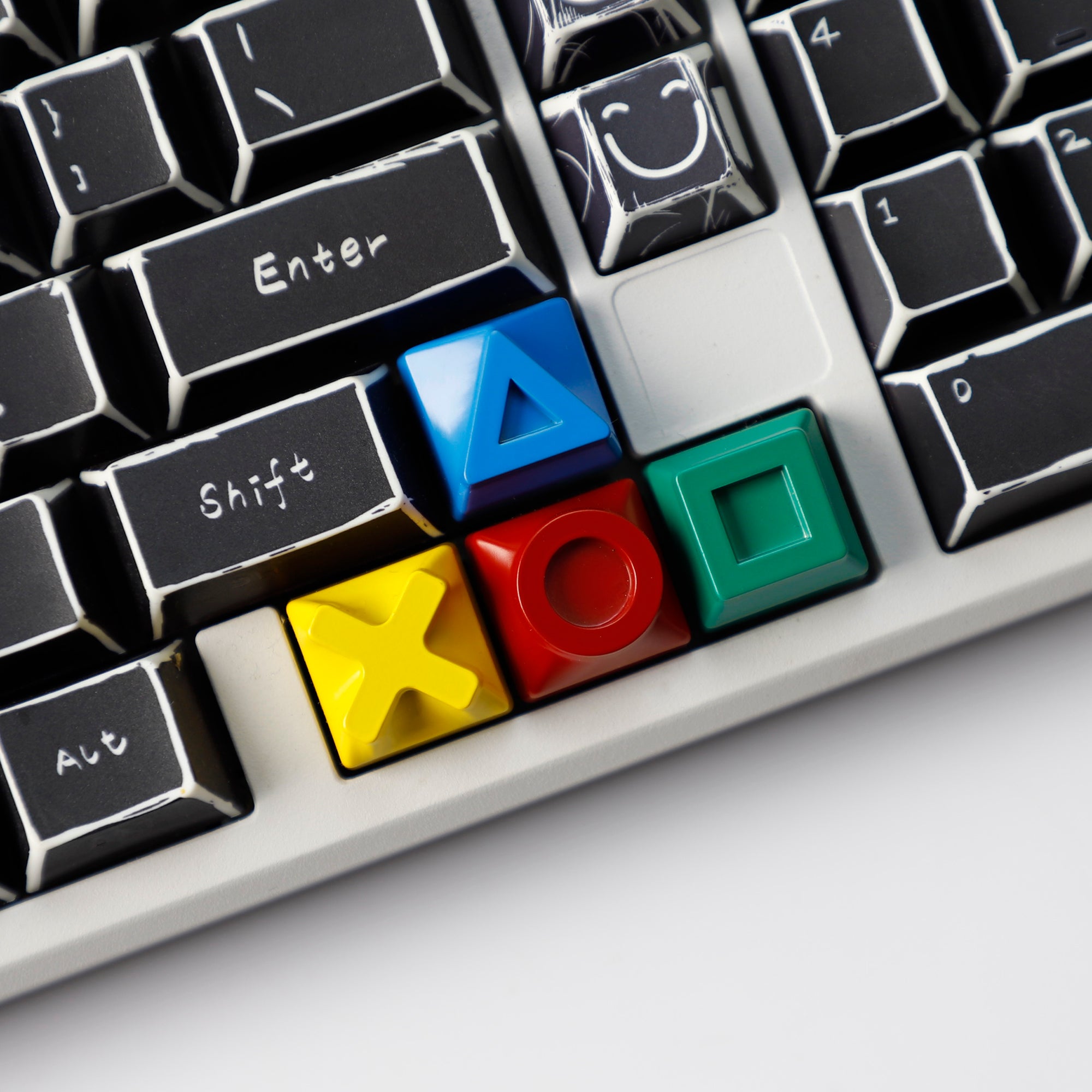 YMDK 1 pcs Metal Game Console Custom Keycaps Mechanical Keyboard Caps